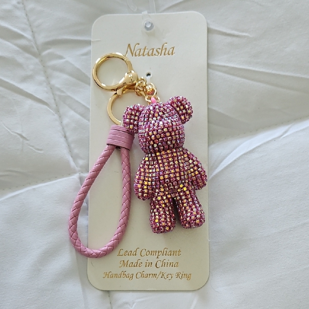 Natasha Rhinestone Bear Bag Charm/Key Ring